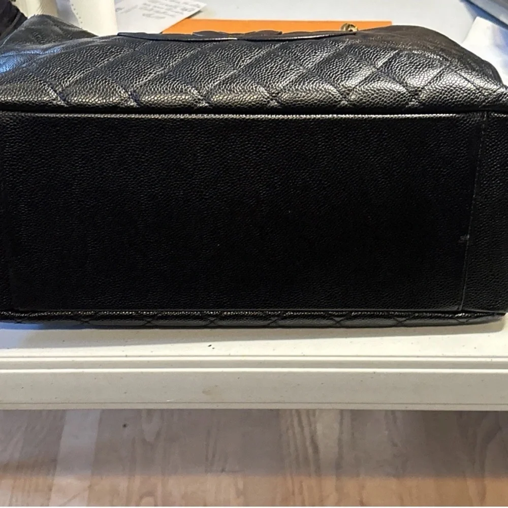 Chanel GST Grand Shopping Tote Black Caviar Leather Gold Hardware Auth Card Box - Picture 9 of 12